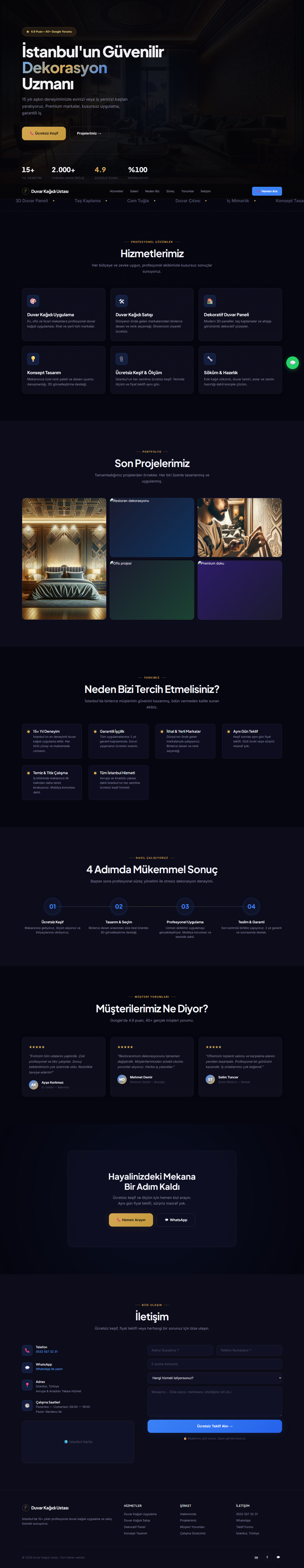 DUVAR KAĞIDI USTASI ve DUVAR KAĞIDI SATIŞI — new website desktop view